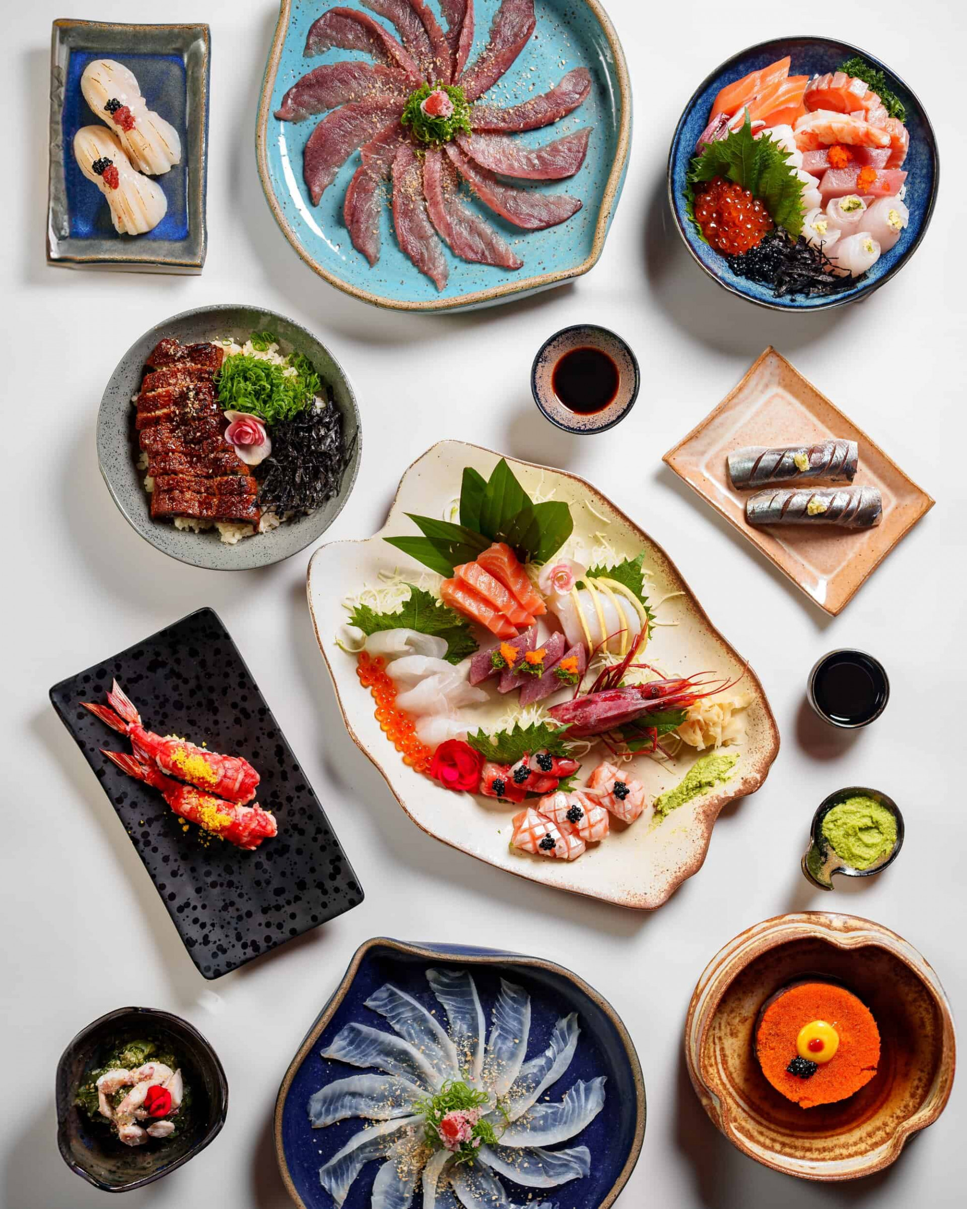 Variedad de platos del restaurante de Sushi 11 en Zendaya Resort en Búzios 